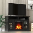 LIGHTINN 60 Inch Farmhouse TV Stand with Built-in Electric Fireplace ...