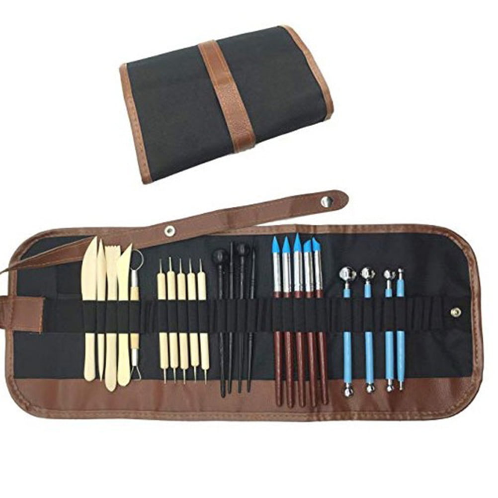 24pcs Sculpting Tools with Pouch Set for Polymer Clay Pottery Ceramic Art Craft 