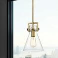 thumbnail image 3 of Innovations Lighting  Newton Cone - 1 Light 10" Stem Hung Pendant Satin Nickel/Matte White, 3 of 4
