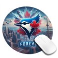 thumbnail image 3 of Toronto Baseball Round Non-Slip Rubber 2 PCS 8in Mouse Pad 3mm Thick Polyester Surface for Office Gaming PC, Bluebird Mouse Pad LS265, 3 of 7