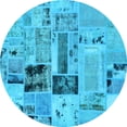 thumbnail image 1 of Ahgly Company Indoor Round Patchwork Light Blue Transitional Area Rugs, 8' Round, 1 of 4