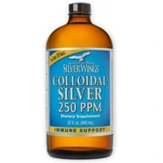 Natural Path Silver Wings Colloidal Silver 250ppm 32oz - Premium Glass Bottle - Natural Mineral Supplement for Immune Support