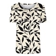 thumbnail image 5 of Ichuanyi Women's Casual Pattern Floral Printed Shirt Loose Short Sleeved T-Shirt Classic Round Neck Top, 5 of 5