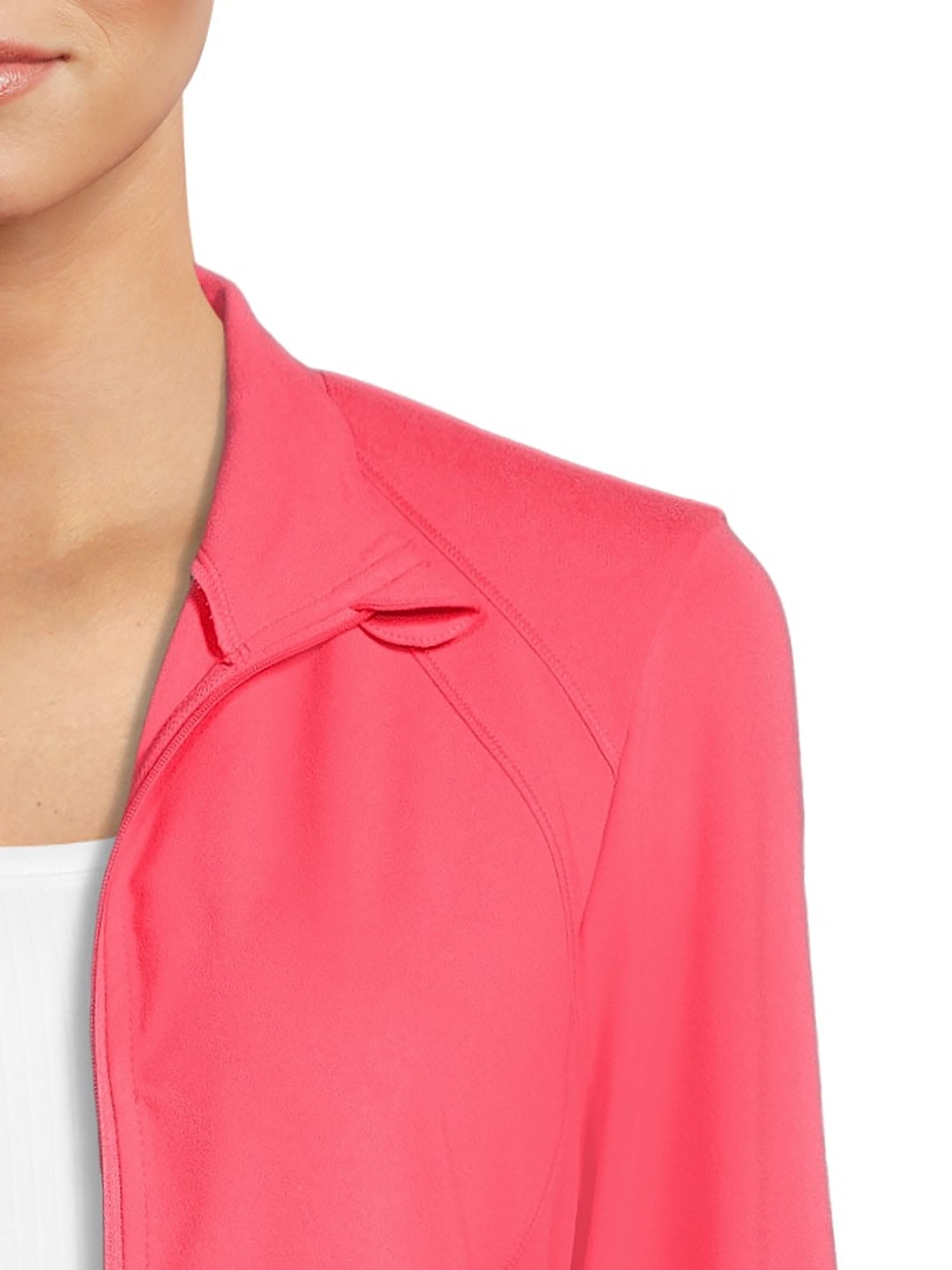 Avia Women's Active Full Zip Long Sleeve Jacket with Thumbholes and Sport Watch Opening