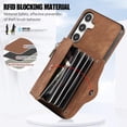 thumbnail image 4 of REQO Phone Case for Samsung Galaxy S24 Plus S24+ 5G Wallet Cover and Tempered Glass Screen Protector with Wrist Crossbody Strap Lanyard Credit Card Holder Stand Cell S24plus 24S + S 24 24+ Women Brown, 4 of 7