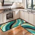 thumbnail image 3 of Kitchen Rugs Sets Of 2,Blue and Gold Marble Glitter Streaks Pattern Anti Fatigue Kitchen Mat Rugs Non Slip Washable,Decorative Kitchen Floor Mats for Kitchen,Sink,Laundry,17"x47"+17"x47", 3 of 5