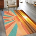 thumbnail image 3 of Orange Sunset Area Rug 4x6 Washable Rug Non Slip Abstract See Beach Landscape Vintage Large Area Rug Indoor Floor Carpet for Entryway Bedroom Kitchen Living Room Home Office Dining Room Nursery, 3 of 7