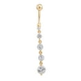 thumbnail image 1 of Round Zircon Dangle Navel Belly Button Rings Stainless Steel Pendant Umbilical Nail Studs Body Piercing Jewelry, 1 of 8