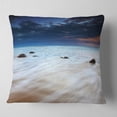 thumbnail image 2 of Designart White Waves Over Moeraki Boulders - Seashore Photo Throw Pillow - 16x16, 2 of 5