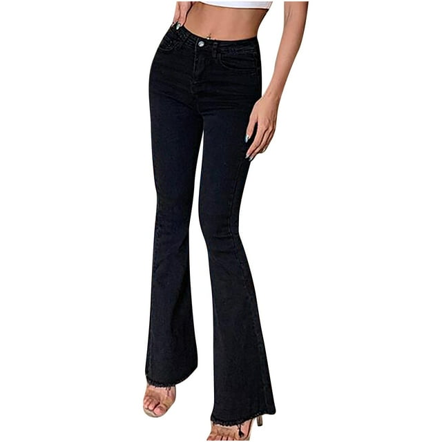 Bigersell Ripped Distressed Jeans for Women Full Length Pants Jeans Women Fashion High Waist Multipocket Solid Casual Loose Wide Straight Leg Jeans Patchwork Pants Curvy Jeans for Ladies