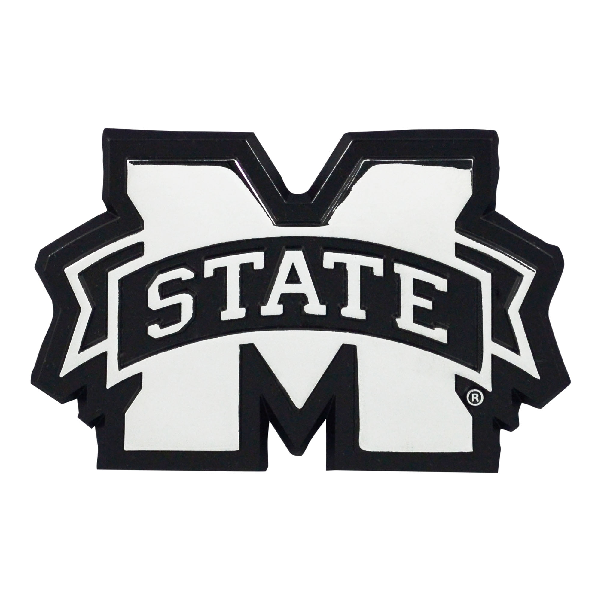 Set of 2 NCAA Mississippi State University Bulldogs Chrome Emblem
