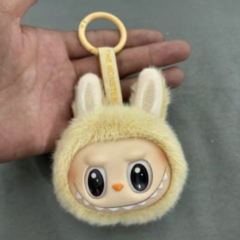 Figuras de Labubu, caja ciega, llavero con cabeza de Vinyi, colgante, lindo monstruo, muñeco de peluche, bolsa, colgante de moda, regalo de cumpleaños, modelo de juguete para niños