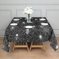 thumbnail image 3 of Spider Web and Skulls Halloween Pattern Square Tablecloth,Waterproof Square Table Cover,Wipeable Spillproof Washable Table Cover for Home Kitchen Party Decor 42"X42"(107x107cm), 3 of 6