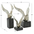 thumbnail image 4 of 14", 9", 14"H Silver Polystone Bird Sculpture, by DecMode (3 Count), 4 of 10