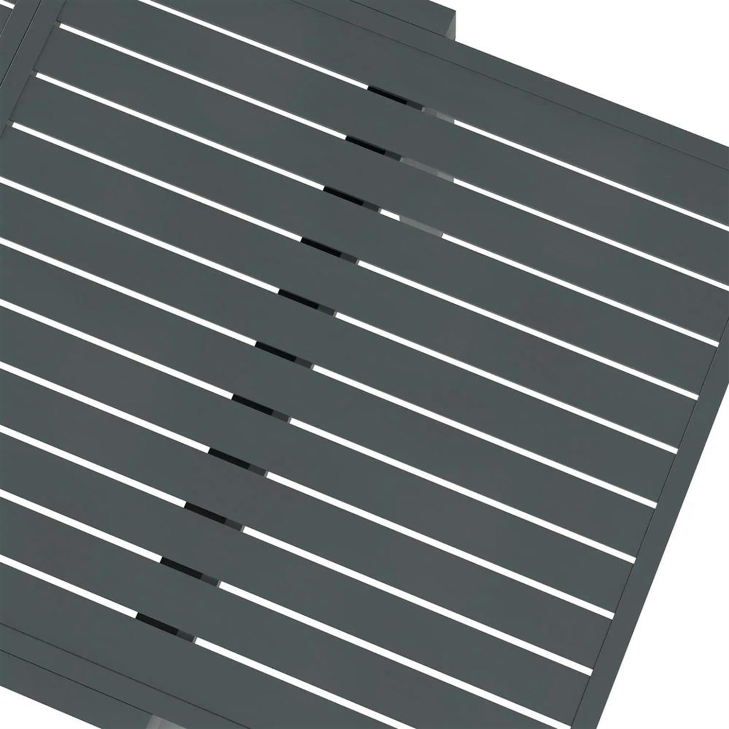 Demi Bonn 70" Expandable Outdoor Dining Table for 4-6 Guests, Aluminum Frame Patio Table for Garden, Lawn, Balcony, Terrace, Gray