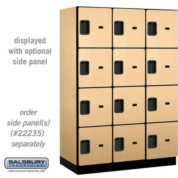 Salsbury Industries 18-24361MAP 18 in. Wide Four Tier Designer Wood Locker, Maple - 3 x 6 ft. x 21 in.