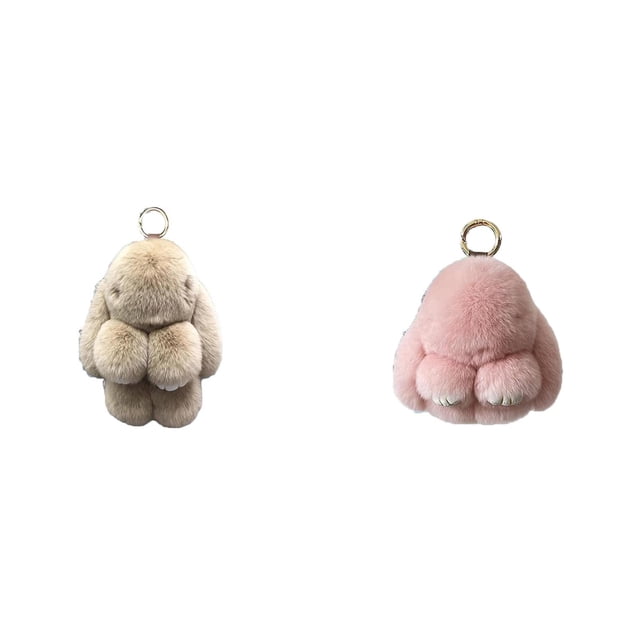 Wijhcboe 2 Pack Keychain Bunny Lu Wrist Lanyard Leather Keychain Cute Bunny Keychain Lanyard Rings And Clips Bunny Keychain Pl Ush Wristband Key Holder Keys Ring Wrist Lanyard Wallet