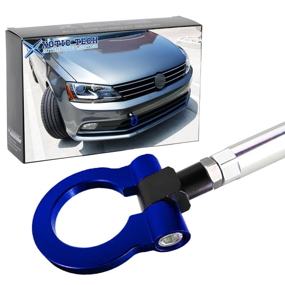 Xotic Tech Sports Track Racing Style CNC Aluminum Tow Hook Ring Compatible with Jetta MK6 2011-2018 6th (Blue)