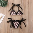 thumbnail image 4 of 2Pcs Set Toddler Baby Girl Swimsuit Leopard Ruffle Halter Swimwear Bikini Tankini Sunsuit, 4 of 5