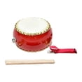 thumbnail image 2 of Tambor de mano de madera, percusión, instrumento musical Taiko para fiestas, tambor de cintura chino para tocar, enseñar sensorialmente y aprender, 2 of 7