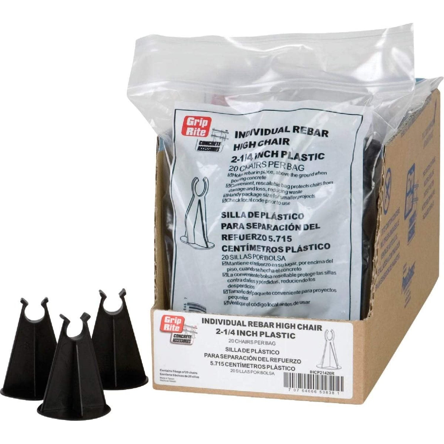 Codllyne IHCP21420R REBAR Cap, Griprite rebar high chair 21/4 Plastic