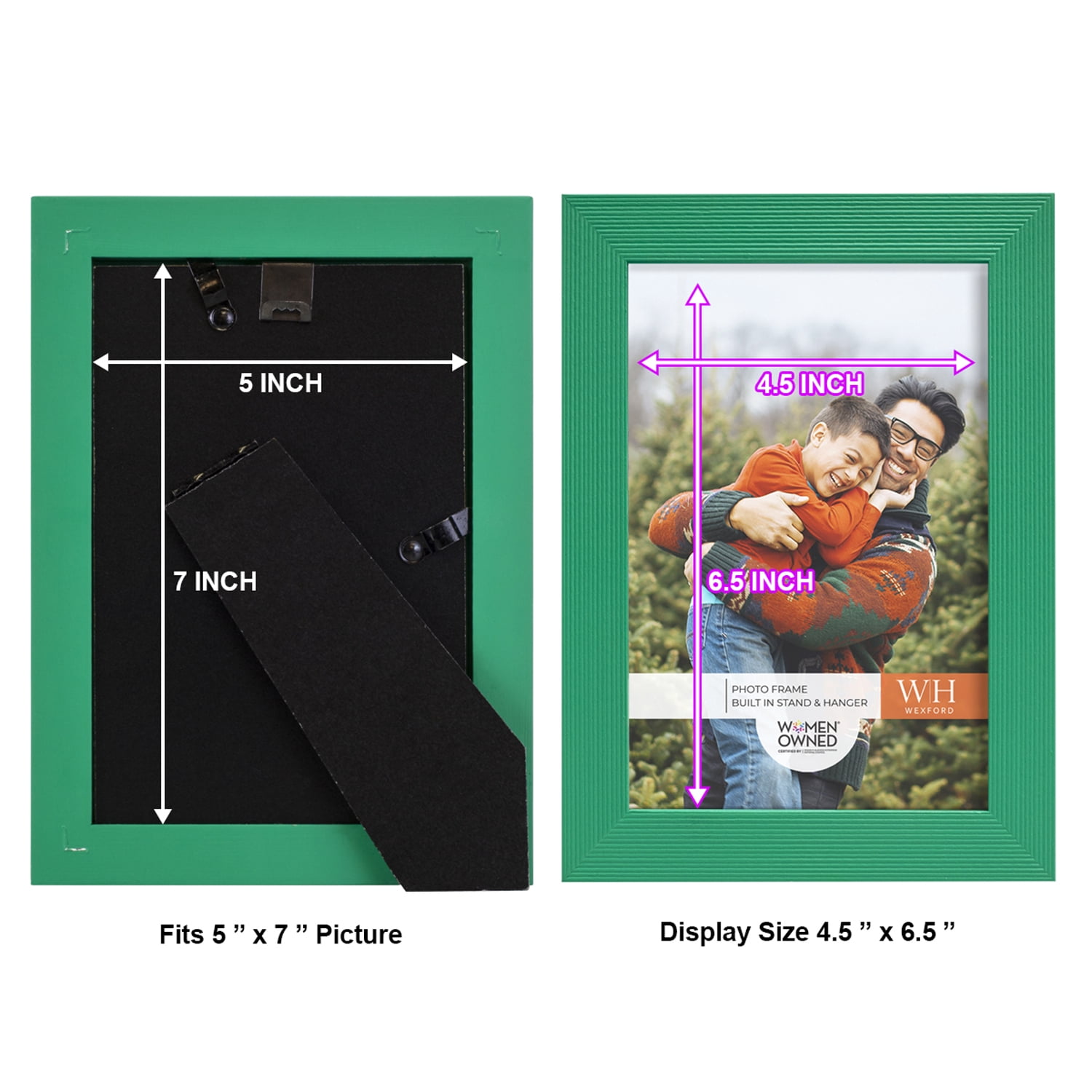 Emerald Green Rustic Picture Frame, 5 x 7