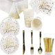 thumbnail image 3 of 112PCS Platos de papel de feliz cumpleaños dorado bronceado Paquete de suministros para fiestas Juego de vajilla desechable para niños Sirve 16 invitados Incluye platos; Tazas; Servilletas;, 3 of 6