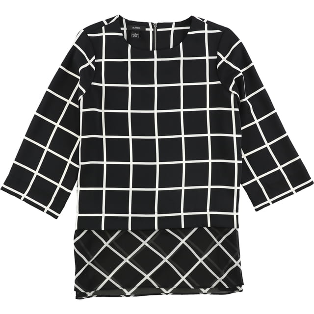 Blusa sin mangas geométrica Alfani para mujer negro 4