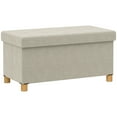 thumbnail image 1 of HOMCOM Storage Ottoman Bench, Velvet Upholstered Foldable Ottoman Footrest, 1 of 10
