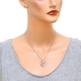 thumbnail image 2 of Mom Heart Pendant Necklace Rhinestone Crystal Rhodium Plated 17 Snake Chain J1097-PK, 2 of 3