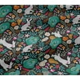 thumbnail image 4 of oneOone Cotton Jersey Dark Gray Fabric Leaves & Flowers Floral Sewing Craft Projects Fabric Prints By Yard 58 Inch Wide, 4 of 4