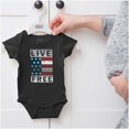 thumbnail image 5 of Live Free Geometric American Flag USA Romper Boys or Girls Infant Baby Brisco Brands 6M, 5 of 6