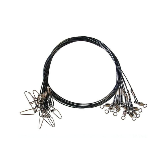 suxuMhao Fishing Leader Line, 40 Pcs Black 50cm,diameter 1mm Steel Wire Leader Line - 125 lb Tensile Strength Fishing Leaders, Durable Fishing Leader Line for Freshwater & Saltwater​