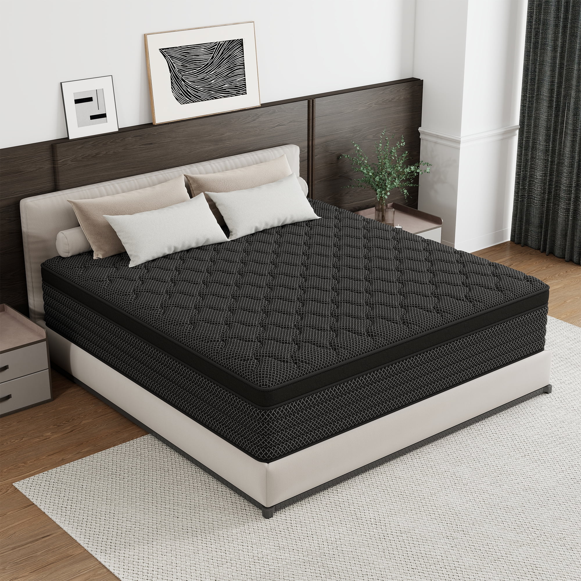 Kviwasha Mattress 12 inch Queen Size, Gel Memory Foam Hybrid Mattress in a Box, Cozy Sleep