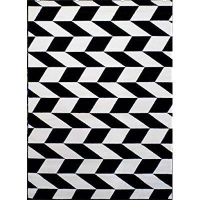 UPC 784672931335 product image for Modern Black and Cream Area Rug Design 261 (5 Feet 2 Inch X 7 Feet 3 Inch) | upcitemdb.com