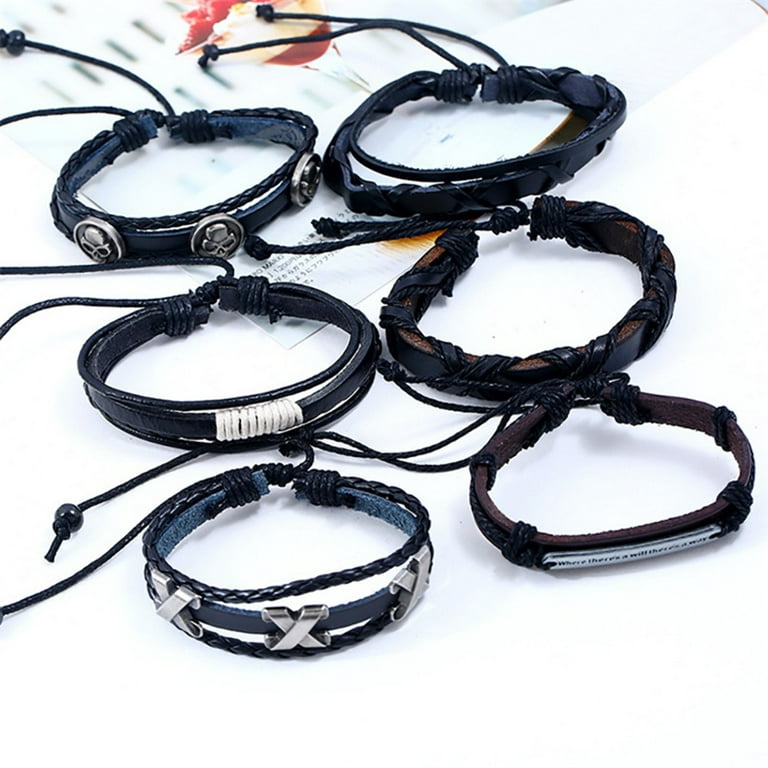 gyujnb Bracelet Making Kit Braided Leather Vintage Jewelry Hand-Woven Multi-layer Bracelet Bracelet Bracelets Bracelets for Women, Women's, Size: One