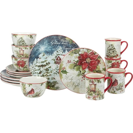 

Silent Night 16 pc Dinnerware Set Service for 4 Multicolor
