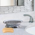 thumbnail image 3 of nu steel Beaded Heart Resin Decorative Bar Soap Dish Tray for Bathroom Vanities, Countertops, Pedestals, Kitchen Sink - Store Hand Soap, Pumice Bars, Sponges, Scrubbers - Chrome, 3 of 4