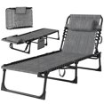 thumbnail image 1 of CoSoTower Chaise Longue Pliante d'Extérieur, Chaise Longue Inclinable avec Dossier Réglable et Oreiller Amovible, Gris Mixte, 1 of 7