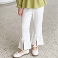thumbnail image 2 of WXFAZCVU Baby Girl Pants Ribbed Knit Flared Trousers Slim Teen Trendy Cute Bell Bottoms Size 2-3 Years, 2 of 4