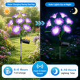 thumbnail image 4 of Rirool Solar Flower Lights Outdoor 2 Pack, Purple LED Garden Lights with 8 Lighting Modes, IP65 Waterproof Solar Garden Stake Lights Auto On/Off for Yard Patio Lawn Decoration, 4 of 8