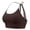 Coffee, variant on Sports Bra for Women Keyhole T-Back Seamless Light to Medium Support Yoga Top Removable Padded Workout Bra