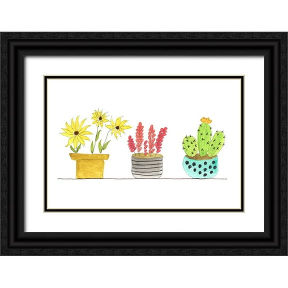 Legner, Gayle Martin 14x11 Black Ornate Wood Framed with Double Matting Museum Art Print Titled - Botanical Lineup II