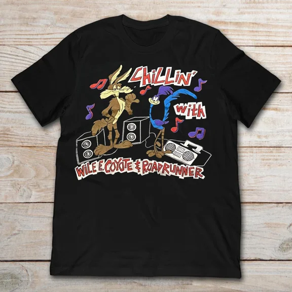 RARE 1994 Wile E. Coyote Road Runner Shirt Black S-4XL HNS606
