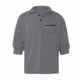 thumbnail image 5 of Godokuleh Mens Fashion Polo Shirts Cotton Classic Long Sleeve Thermal Button Shirt with Pocket Dark Gray 3XL, 5 of 5
