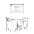 thumbnail image 2 of Amherst 54 inch Wide Solid Wood TV Stand in Black For TVs up to 60 inches, 2 of 3