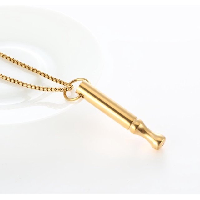 Meditation Breathing Decompression Pendant Necklace Meditation Small Waist Round Tube Whistle