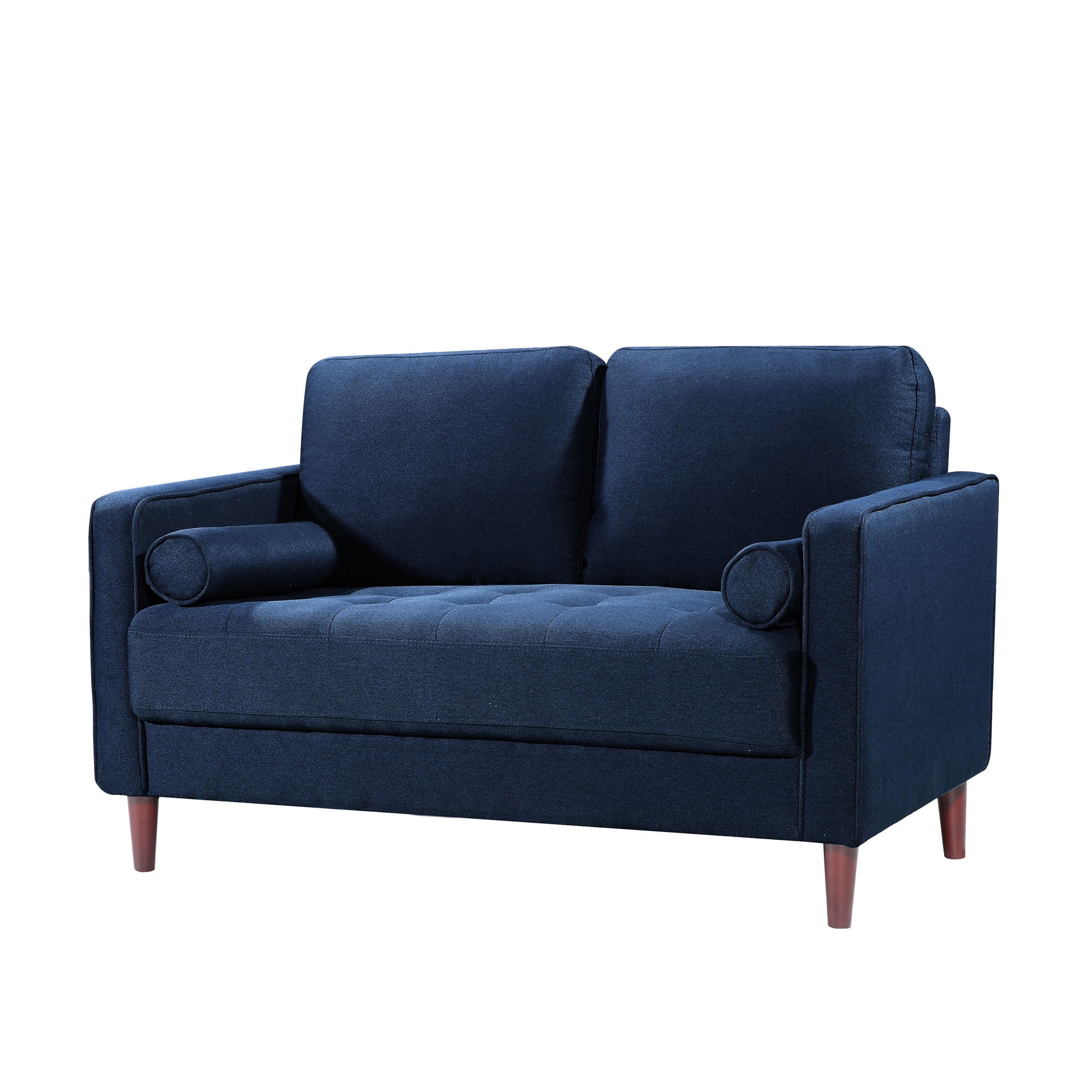 Lifestyle Solutions Lorelei Mid-Century Modern Loveseat, Blue Fabric