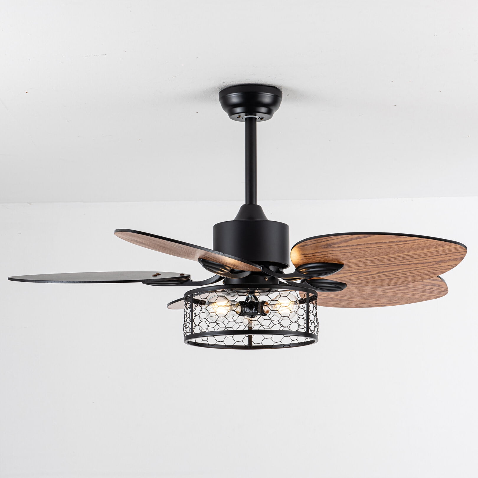 42 Inch Ceiling Fan With Light And Remote Control, Quiet Reversible Dc Motor, 6 Speed Indoor Ceiling Fan For Living Room Bedroom Office And Patio