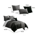 thumbnail image 6 of 10 Piece King Polyester Comforter Set with Striped Details, Black and Gray- Saltoro Sherpi, 6 of 6